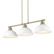 Golden 3602-3LP AB-WHT - Yep by Golden Lighting Duncan 3-light Island Light in Aged Brass and Matte White shade